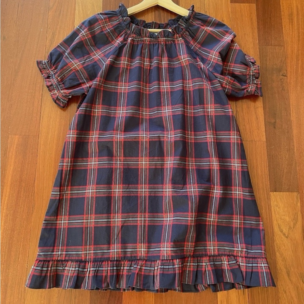 Hill House Katherine Nap Dress in Red/Navy Tartan